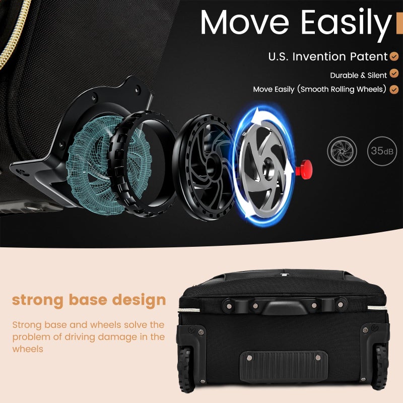 RUCYEN Rolling Laptop Bag, 15.6 inch Rolling Briefcase for Men & Women,Laptop Briefcase on Wheels, Overnight Bags Carry On Bag, for Business Travel - Image 3