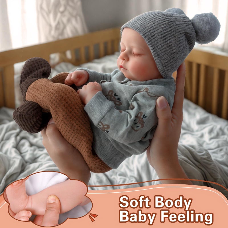 ADFO Lifelike Reborn Baby Dolls Silicone Full Body Boy - 17-Inch Soft Body Realistic-Newborn Full Body Vinyl Real Life Baby Dolls with Toy Accessories for Kids Age 3+ - Image 5