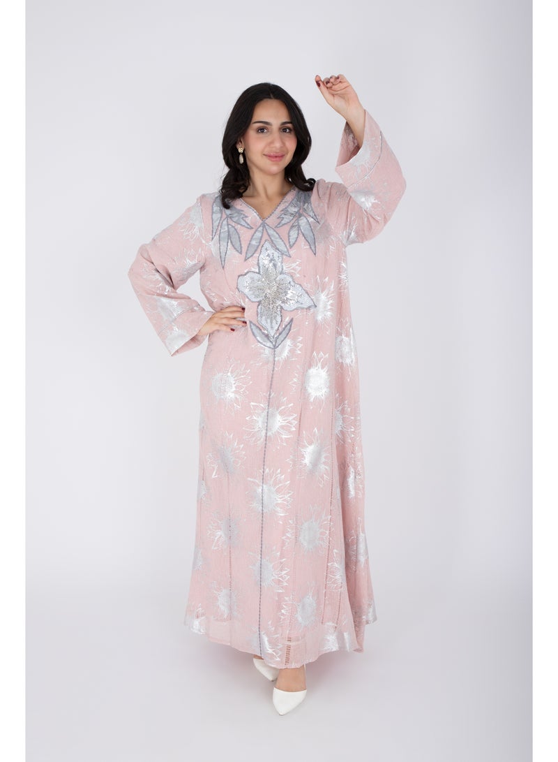 IKKXA Classic Design Silver Patterns Jalabiya - Image 1