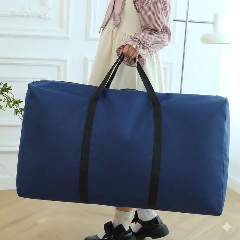 Large Storage Bag for Blankets & Clothes, Waterproof Quilted Organizer with Strong Zipper & Handles, Dustproof Bedding Storage Solution 65x55 cm (One pack) - Image 1