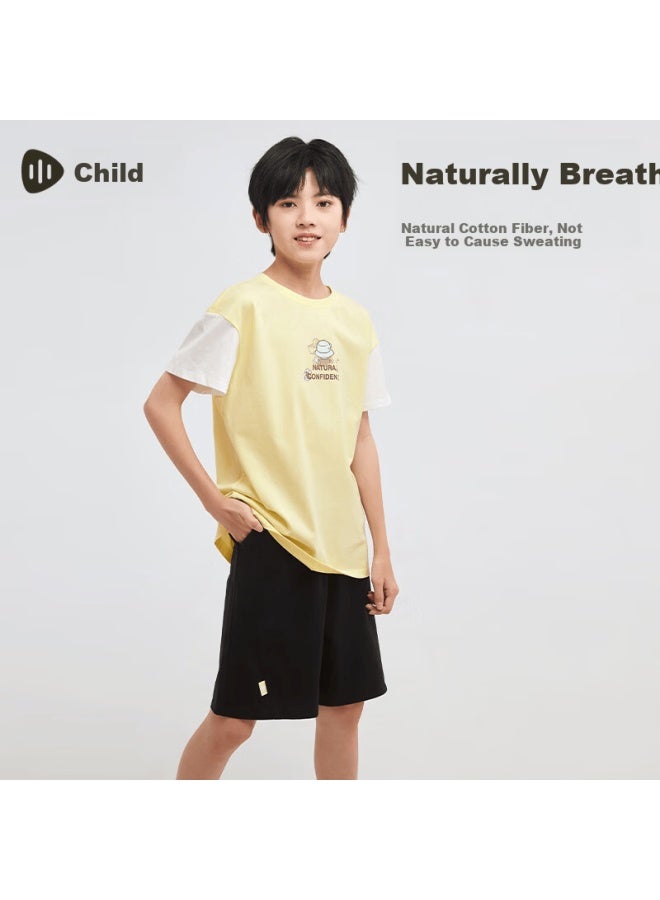Souhait Boys' Shorts And Short Sleeve Set  Summer Children's Pants And T-shirt Light Acid Green Size 120 - Image 2