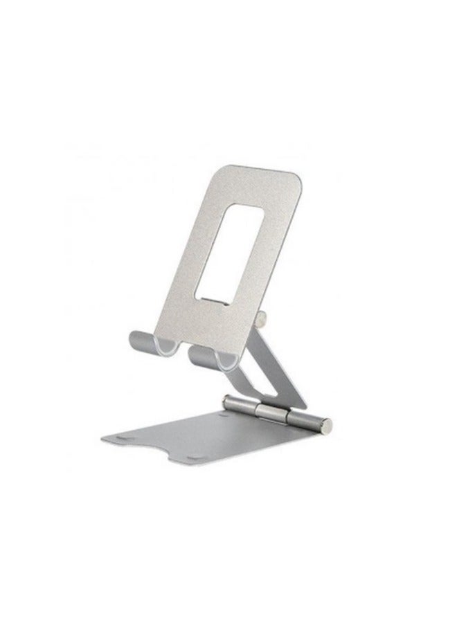 Phone Holder, New Light Alloy Materials, Phone Stand for Desk Height Adjustable Phone Stand Foldable Phone Holder for Phone or Pad Silver  - Image 1