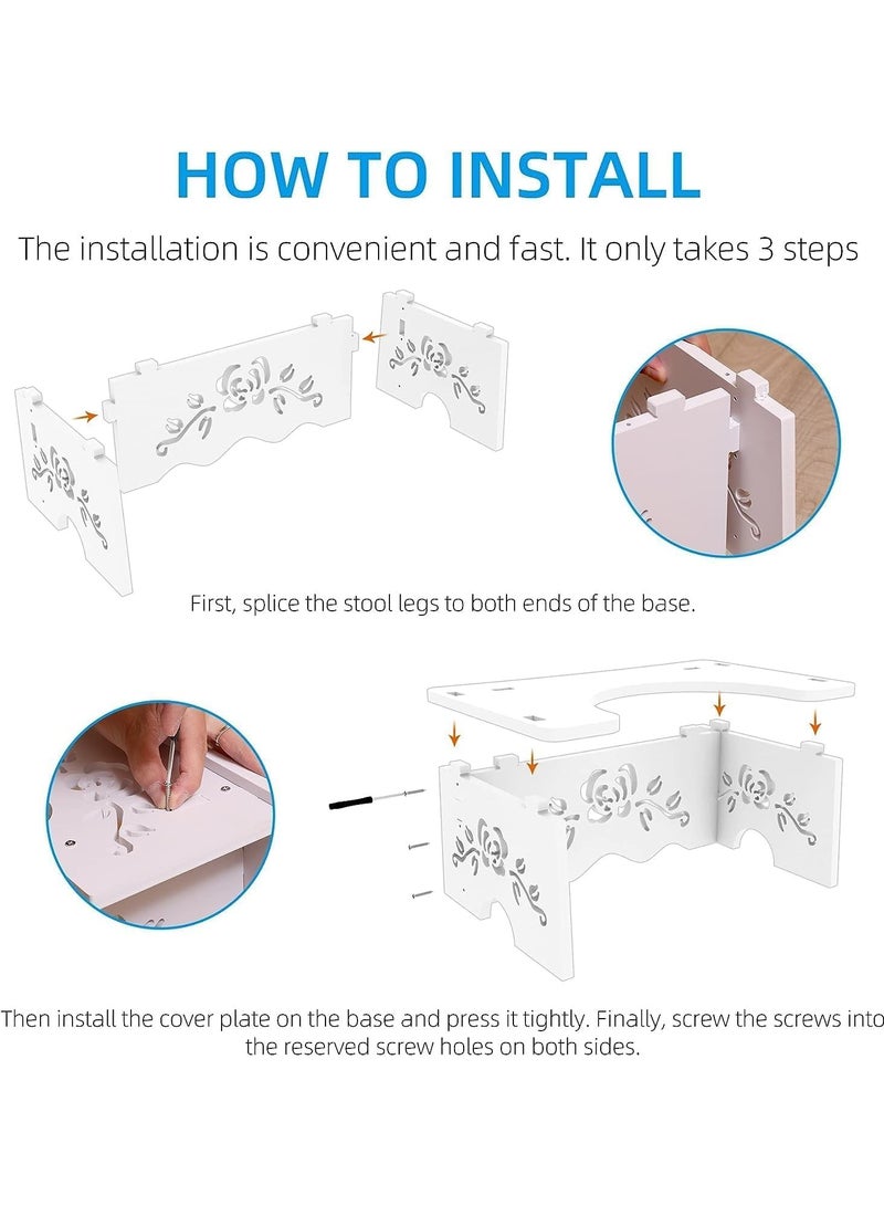 تي بي جي بي مقعد مرحاض القرفصاء - مقعد مرحاض للحمام، مقعد نونية المرحاض، مركب من الخشب والبلاستيك، 7 انش، مقعد حمام للبالغين وكبار السن - Image 5