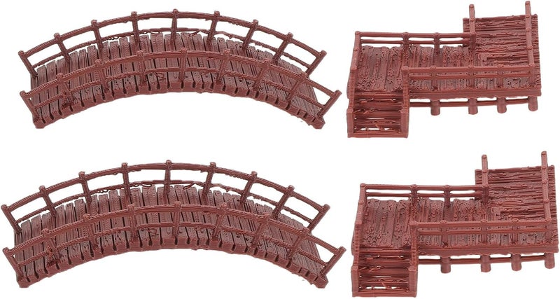 4pcs Micro Landscape Aquarium Decorations Fish Tank Landscaping Ornaments Z-Shaped Staircase Bridges and Small Arch Bridges for Miniature Fairy Garden and Terrarium - Image 1