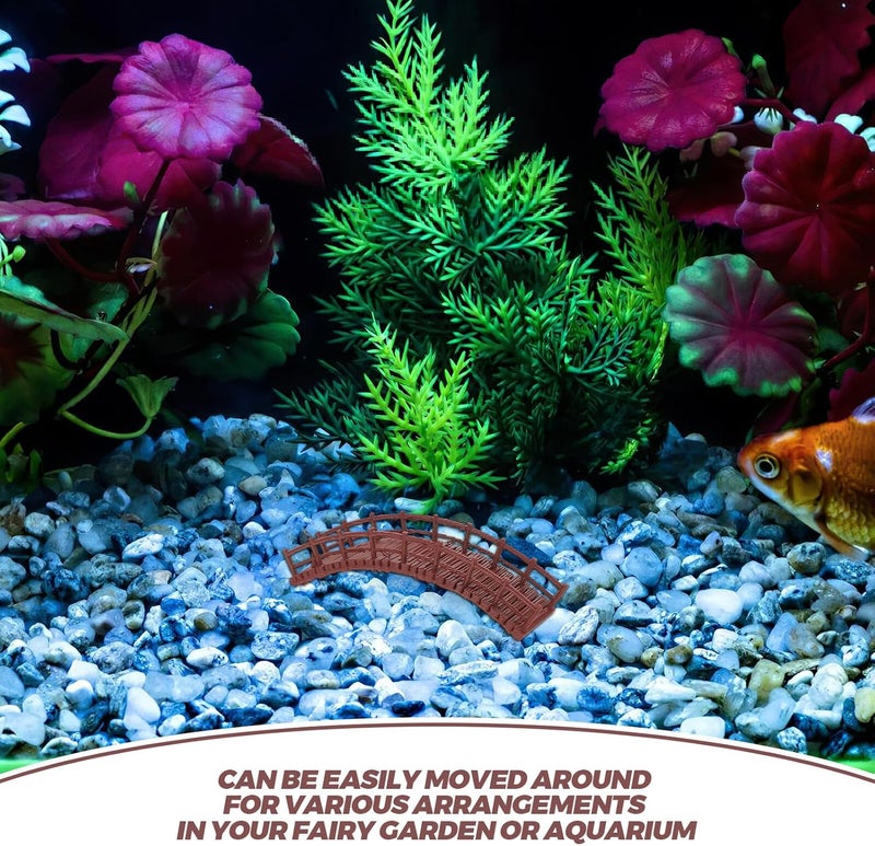 4pcs Micro Landscape Aquarium Decorations Fish Tank Landscaping Ornaments Z-Shaped Staircase Bridges and Small Arch Bridges for Miniature Fairy Garden and Terrarium - Image 3