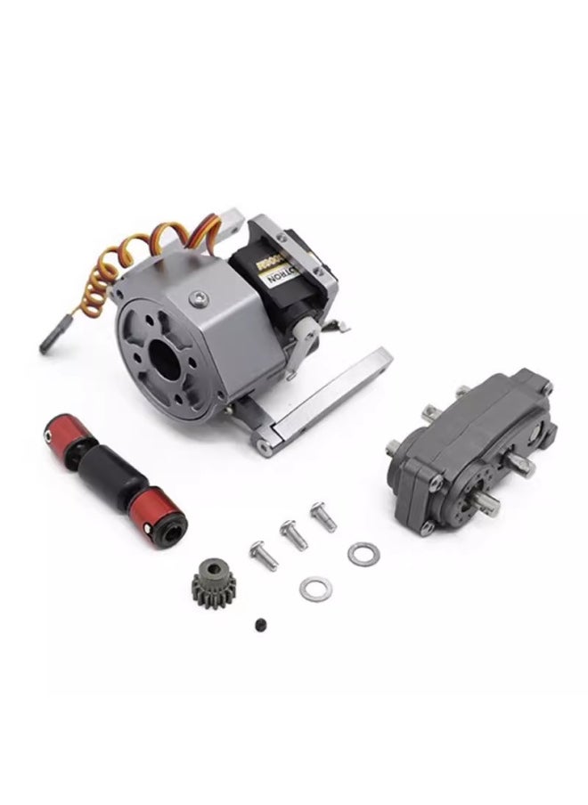 Generic Climbing Car 313mm Wheelbase Metal Frame Front Metal Wave Box Transfer Case Drive Shaft Two-speed Wave Box-Color:Silver Dividing Box  - Image 2
