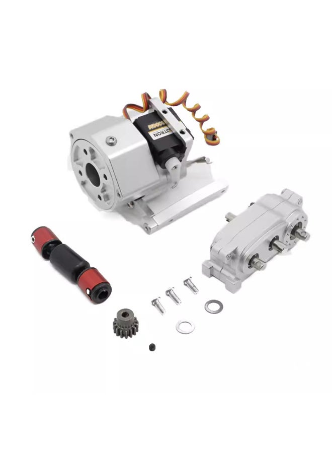 Generic Climbing Car 313mm Wheelbase Metal Frame Front Metal Wave Box Transfer Case Drive Shaft Two-speed Wave Box-Color:Silver Dividing Box  - Image 3