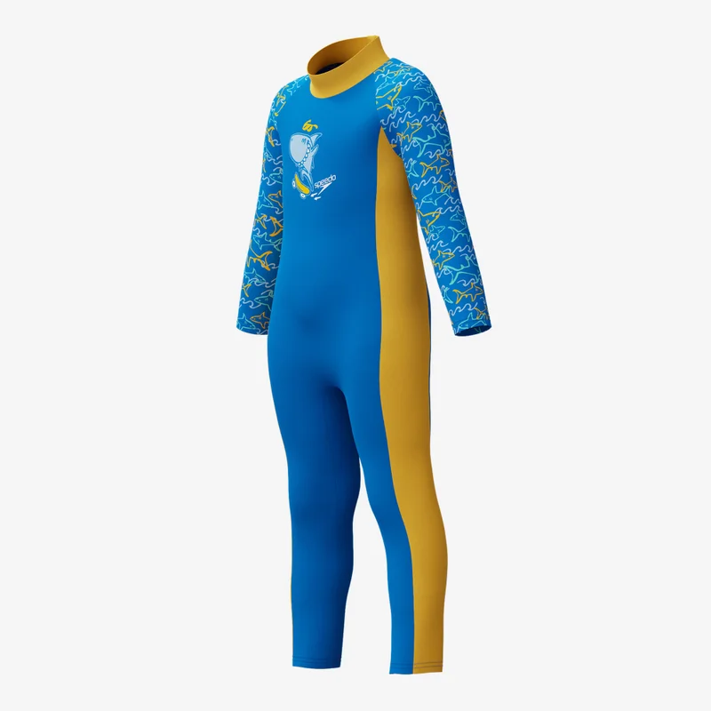 speedo Blue Kids' Printed All-In-One One-Piece Swimsuit  | Best Price UAE