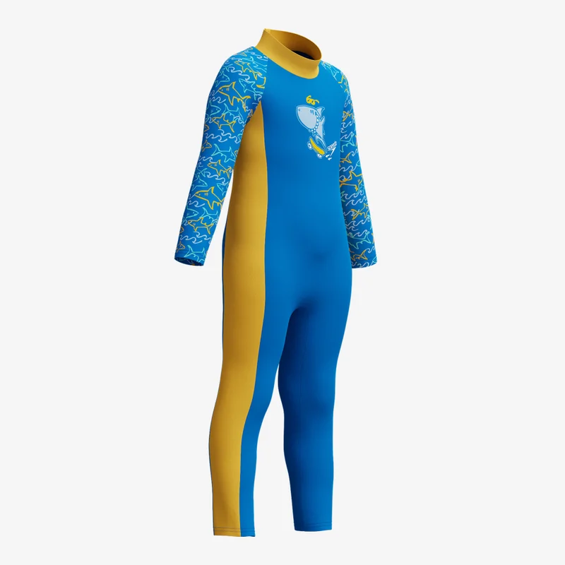 speedo Blue Kids' Printed All-In-One One-Piece Swimsuit  | Best Price UAE