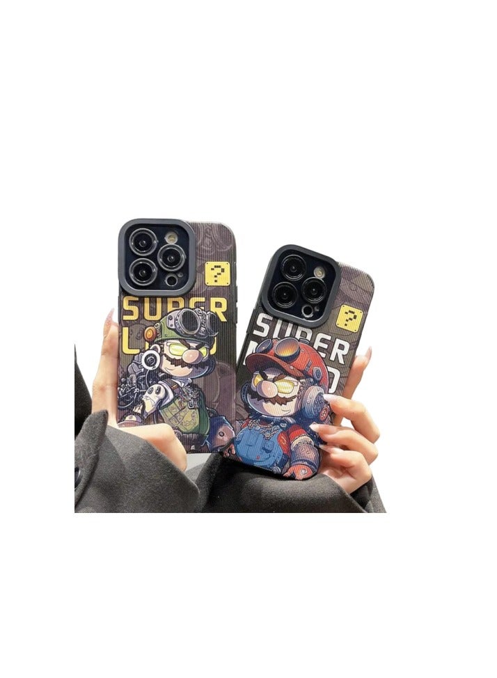 Kannzz Cartoon Robot Super Mario Phone Case For iPhone - Red - Image 2