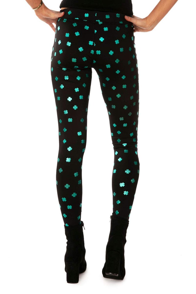 Tipsy Elves Women's St. Patrick's Day Pinch Me Once Mid Waisted Leggings Size Medium - Image 2