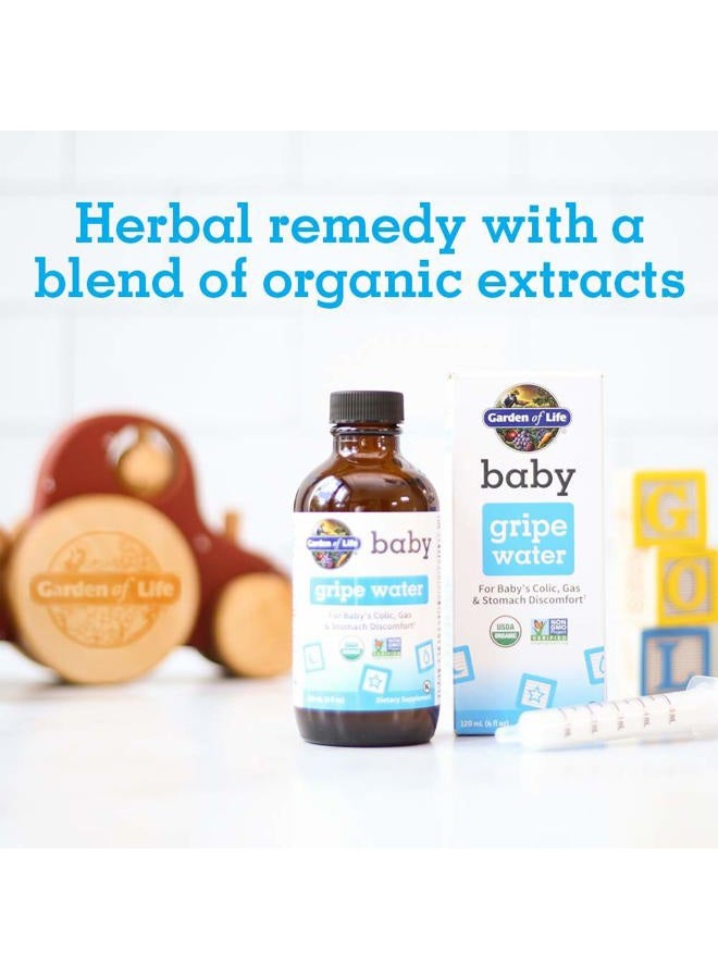 Garden of Life Baby Organic Gripe Water for Babies Nighttime or Daytime Colic, Gas & Stomach Discomfort, Herbal Remedy for Baby - Chamomile Lemon Balm Ginger - (4 fl oz) Liquid - Image 3