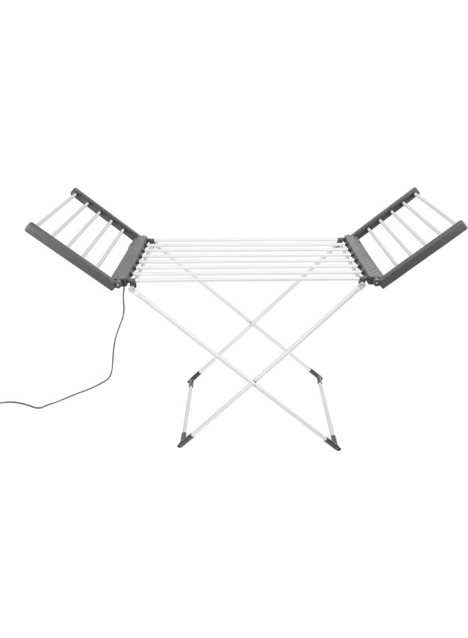 BLACK+DECKER 220W 220V Heated Electric Winged Clothes Drying Rack Silver and Black 94 x 50 x 74 cm 63159 - Image 1