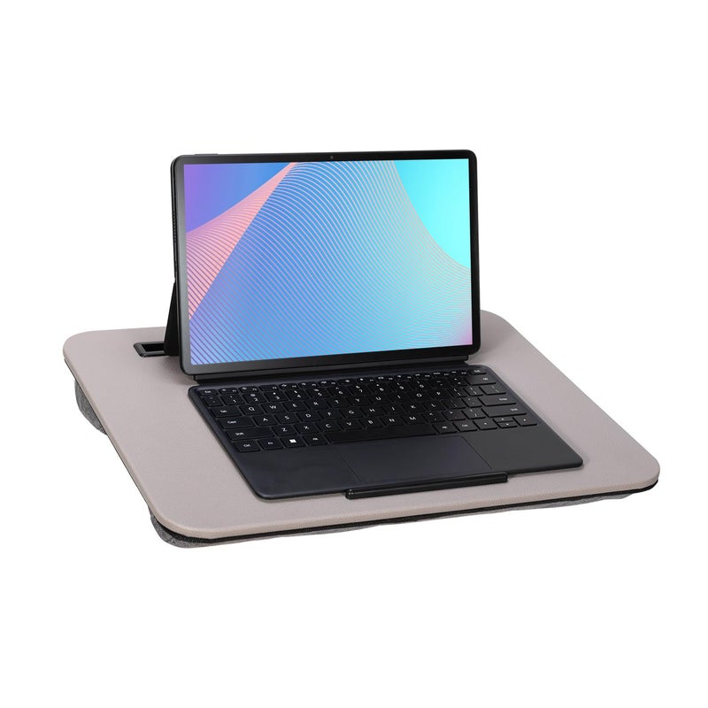 Lap Desk Portable Laptop Desk Fits Up to 16 Laptops with Tablet Slot Builtin Cushion Great for Home  OfficeLap Desk with Cushion Gray Medium