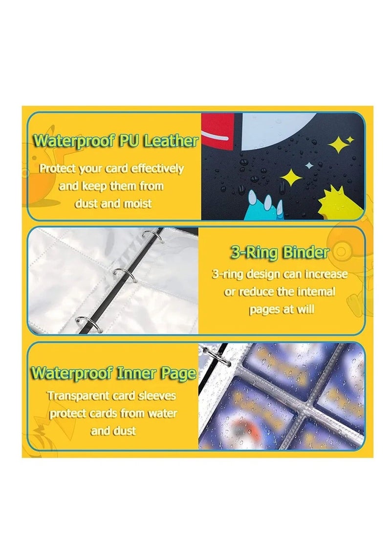 Pokemon Compatible Cards Binder,  Card Holder Pocket, Portable Card Collection Album Holder Book,  Fits 400 Cards With 50 Removable Sleeves, Trading Card Binder with Carrying Case  - Image 3