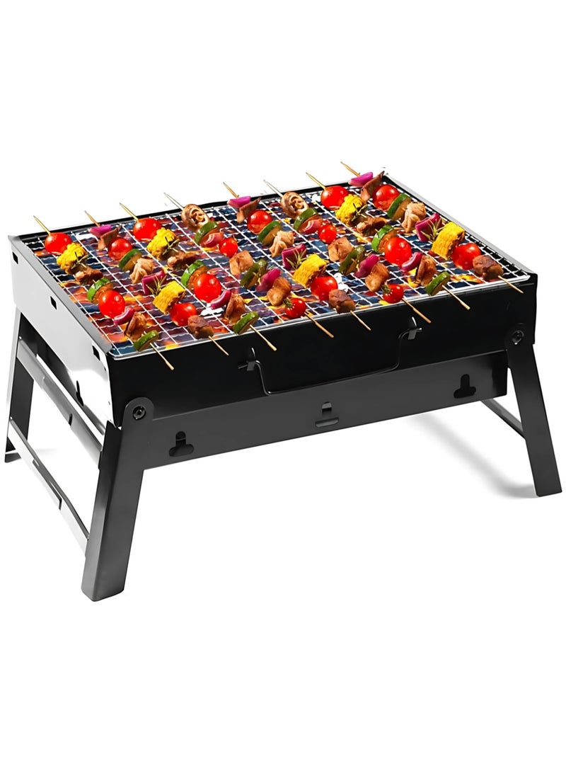 Manful Foldable Charcoal Grill Outdoor Smoker Barbecue Portable Stainless Steel Charcoal Grill for Travel Garden Camping Family Dinners and Birthday Parties  - Image 1