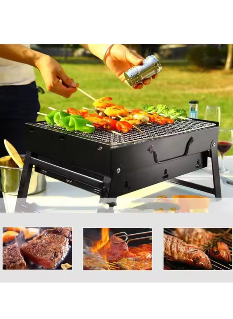 Manful Foldable Charcoal Grill Outdoor Smoker Barbecue Portable Stainless Steel Charcoal Grill for Travel Garden Camping Family Dinners and Birthday Parties  - Image 2