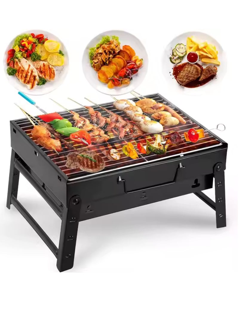 Manful Foldable Charcoal Grill Outdoor Smoker Barbecue Portable Stainless Steel Charcoal Grill for Travel Garden Camping Family Dinners and Birthday Parties  - Image 4
