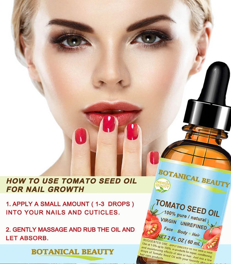 Botanical Beauty TOMATO SEED OIL 100% Pure Natural Virgin Unrefined Cold-pressed Carrier Oil for Face, Skin, Body, Hair, Lip, Nails. Rich in Vitamin E, Lycopene (0.5 Fl Oz) - Image 4
