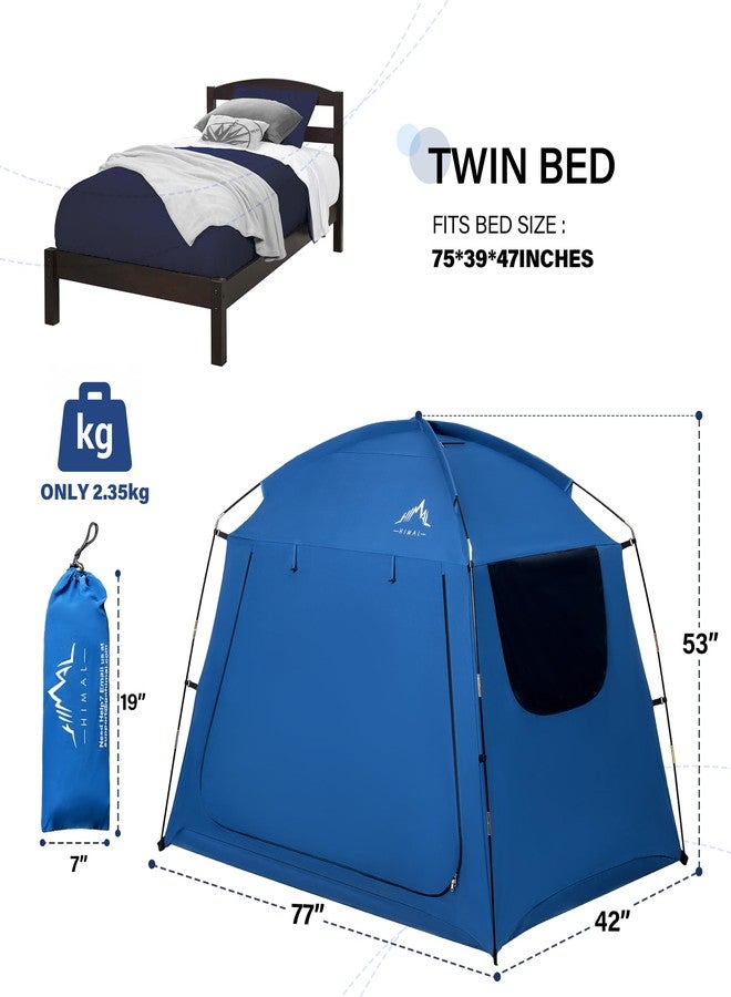 UNIHIMAL Bed Tent for Indoor Portable Light Reducing Twin Size Canopy Tents Breathable Lightweight Private Space Tent for Bed(Blue) - Image 5