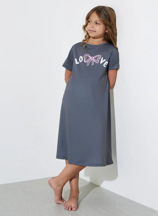 Styli Teen Girls Pack of 2 - Graphic Print Nightdress