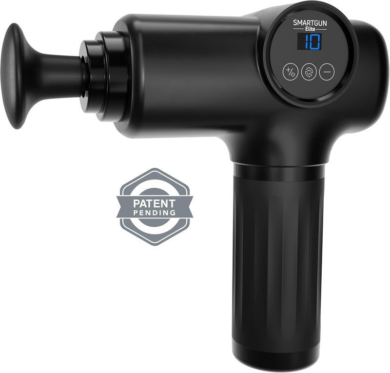 SPA SCIENCES  SmartGun Elite  Therapeutic Deep Tissue Percussion Massager  for Muscle Soreness  with Interchangeable Heads 10 Intensity Levels and Smart Comfort Pulse  USB Rechargeable - Image 2