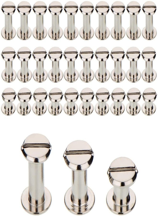 Teng Lang 90 Set Chicago Screws Binding Screw Leather Screw Nail Rivet Button Solid Belt Tack (Silver M5x1/4, 3/8, 1/2,) - Image 1