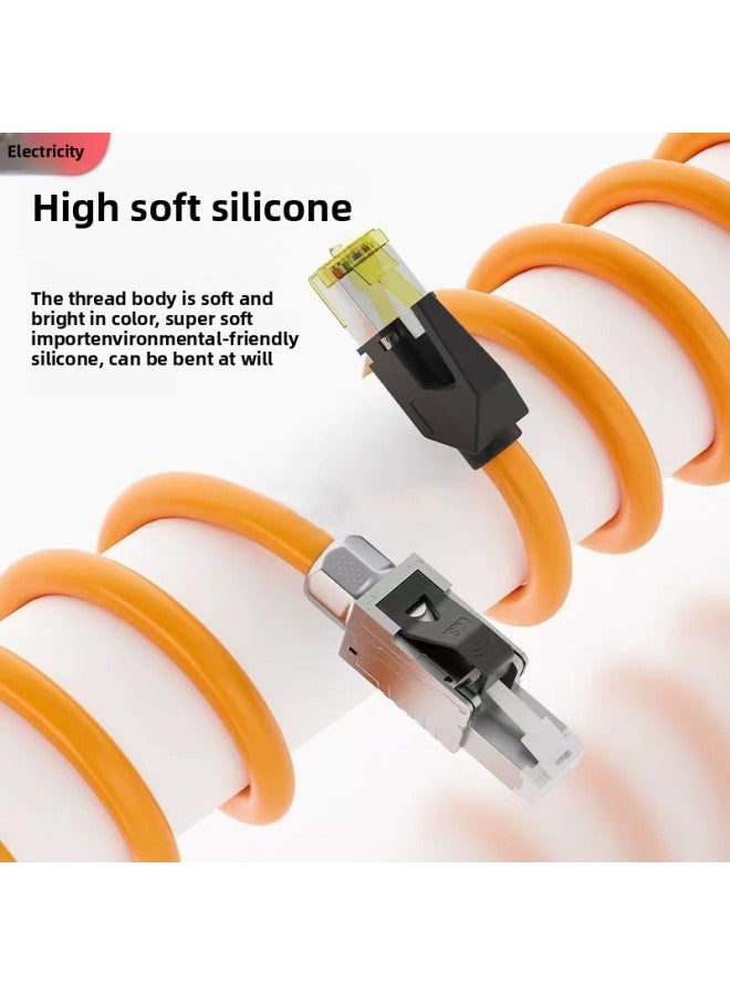 Loquat CAT6 Silicone Rubber Teflon Shielding Wire High Temperature Resistant 250 ℃ Steel Vitrification High Temperature Resistant Wire-Color:Category 6 Orange Aluminum Foil Shielding High Temperature Resis - Image 5