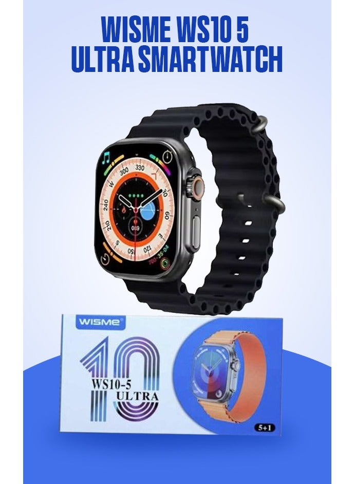 Wisme WS10 5 Ultra Smartwatch for Men Fitness Tracker with Heart Rate Monitor Blood Oxygen Blood Pressure ECG Sleep Monitor Multi Sport Activity Tracker Bluetooth Calling NFC Payment AMOLED Display Wireless Charging Waterproof Interchangeable Bands Voice Assistant Android & iPhone Compatible