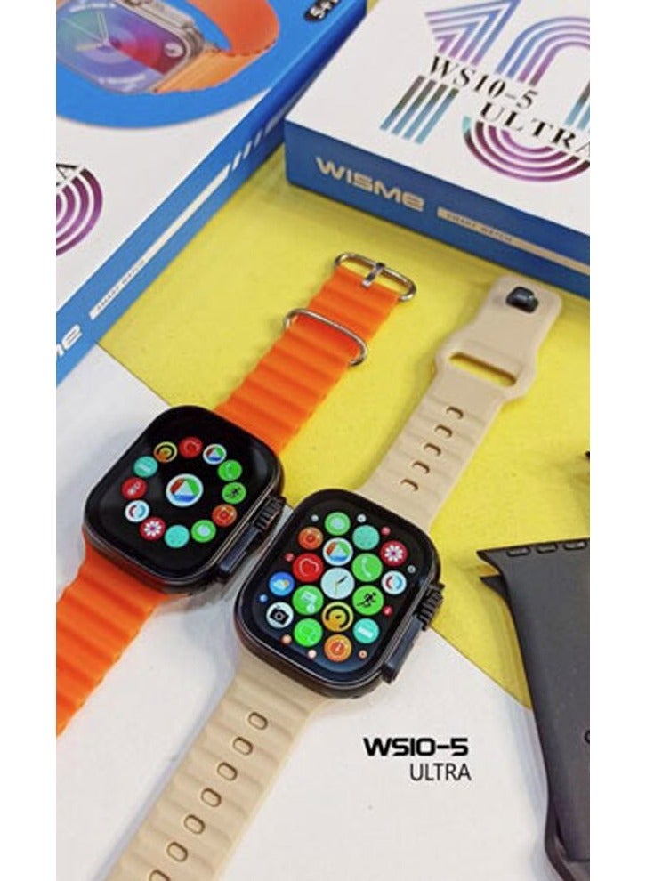 Wisme WS10 5 Ultra Smartwatch for Men Fitness Tracker with Heart Rate Monitor Blood Oxygen Blood Pressure ECG Sleep Monitor Multi Sport Activity Tracker Bluetooth Calling NFC Payment AMOLED Display Wireless Charging Waterproof Interchangeable Bands Voice Assistant Android & iPhone Compatible