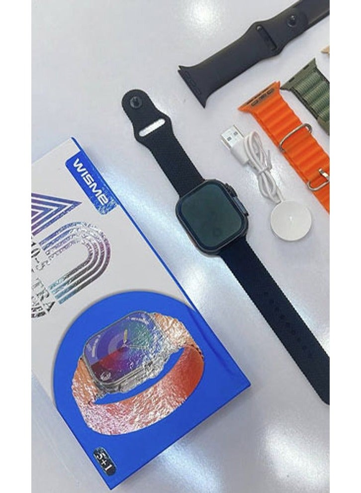 Wisme WS10 5 Ultra Smartwatch for Men Fitness Tracker with Heart Rate Monitor Blood Oxygen Blood Pressure ECG Sleep Monitor Multi Sport Activity Tracker Bluetooth Calling NFC Payment AMOLED Display Wireless Charging Waterproof Interchangeable Bands Voice Assistant Android & iPhone Compatible