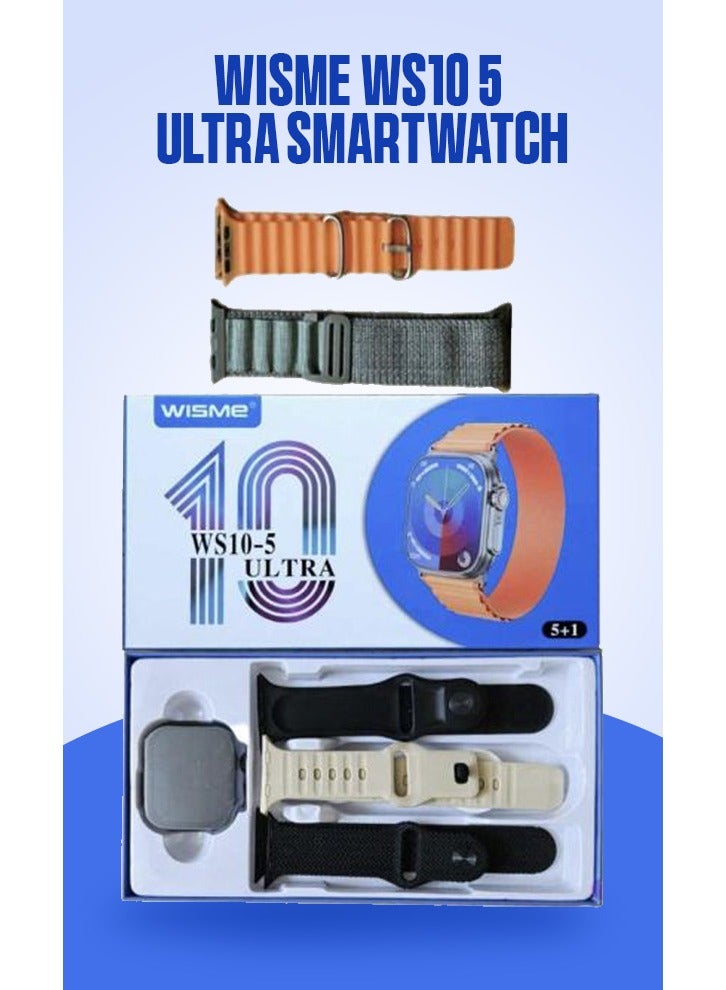 Wisme WS10 5 Ultra Smartwatch for Men Fitness Tracker with Heart Rate Monitor Blood Oxygen Blood Pressure ECG Sleep Monitor Multi Sport Activity Tracker Bluetooth Calling NFC Payment AMOLED Display Wireless Charging Waterproof Interchangeable Bands Voice Assistant Android & iPhone Compatible