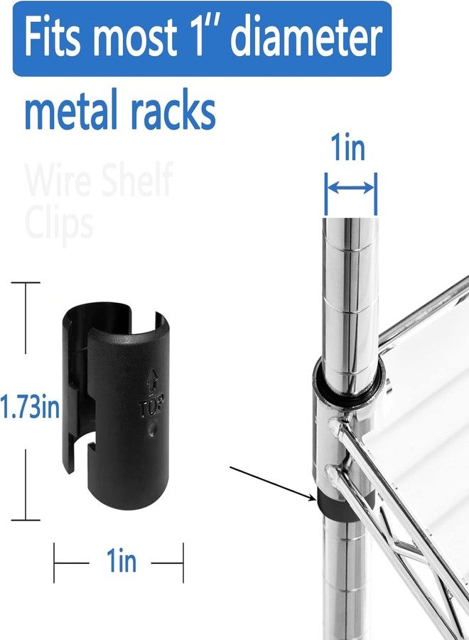 Takngjd Wire Shelf Clips - 36 Pack Plastic Metal Shelf Clips, 1 Inch Wire Shelf Clips for 1" Post, Black Wire Shelving Clips- Shelving Sleeves Replacements for Wire Shelving System (18 Pairs) - Image 3
