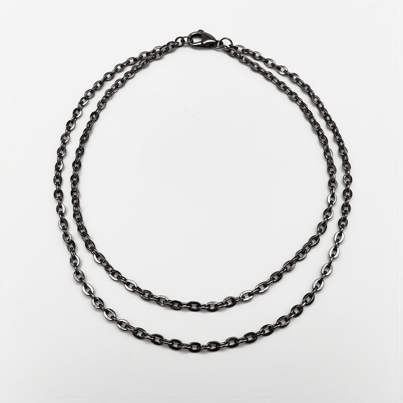 Dainty Antique Bronze 2mm Flat O Chain Lobster Clasp for Women Handmade Jewelry - Image 1