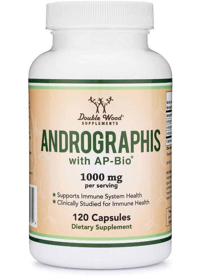 Double Wood Supplements - Andrographis - 1,000mg Serving Size (120 Capsules) with AP-Bio (Patented Andrographis Paniculata Extract) - Clinically Studied to Boost Immune System by Double Wood Supplements - Image 1