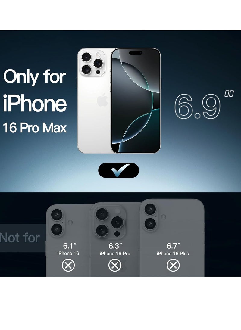 vesus 5-in-1 Case for iPhone 16 Pro Max (6.9-Inch) â€“ Includes 2 Tempered Glass Screen Protectors and Camera Lens Protectors, Non-Yellowing Shockproof Bumper Phone Cover â€“ Clear - Image 2