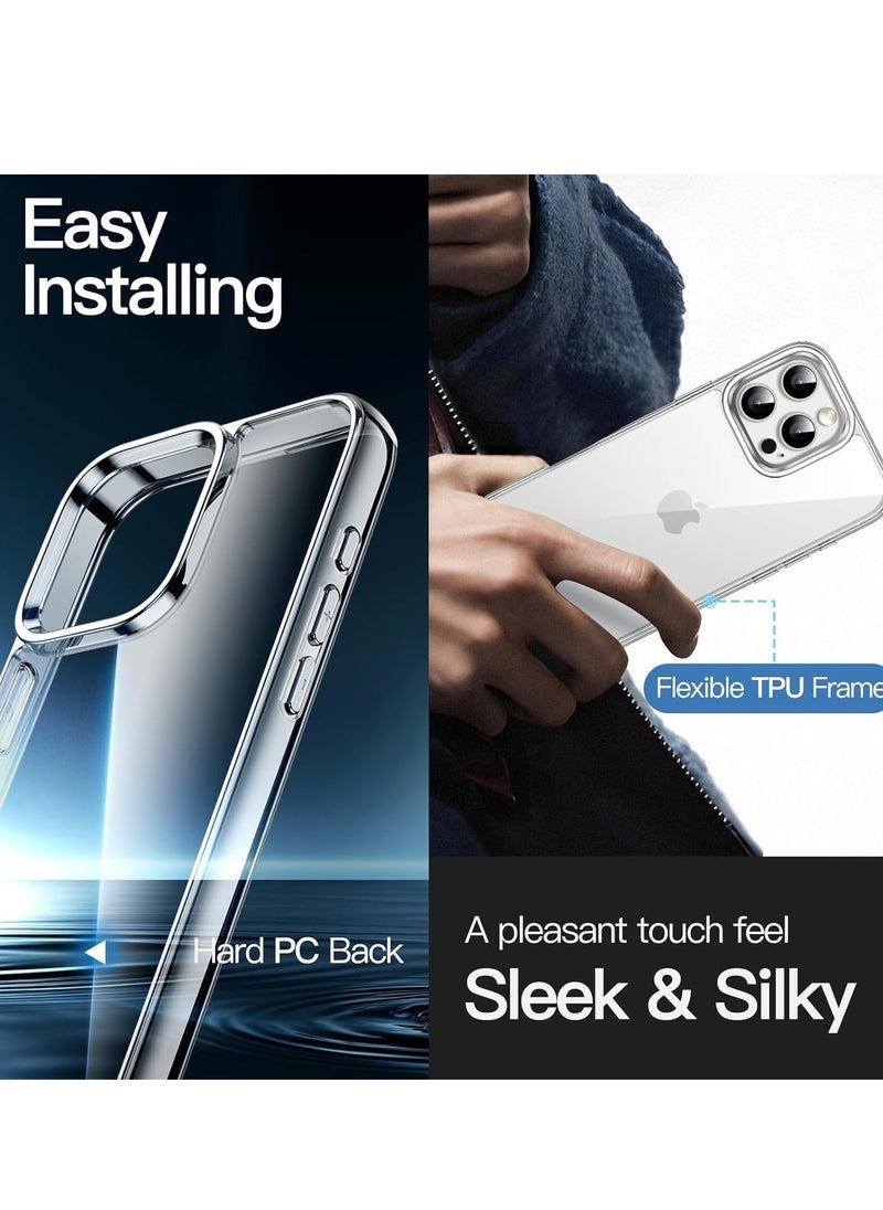 vesus 5-in-1 Case for iPhone 16 Pro Max (6.9-Inch) â€“ Includes 2 Tempered Glass Screen Protectors and Camera Lens Protectors, Non-Yellowing Shockproof Bumper Phone Cover â€“ Clear - Image 4