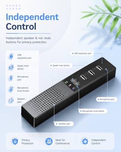 Cykvis 3 in 1 USB Computer Speaker with Microphone, PC Laptop Desktop Conference Speaker with Mic for Smart Home Office and Online Study，360 Degree Enhanced - Image 5