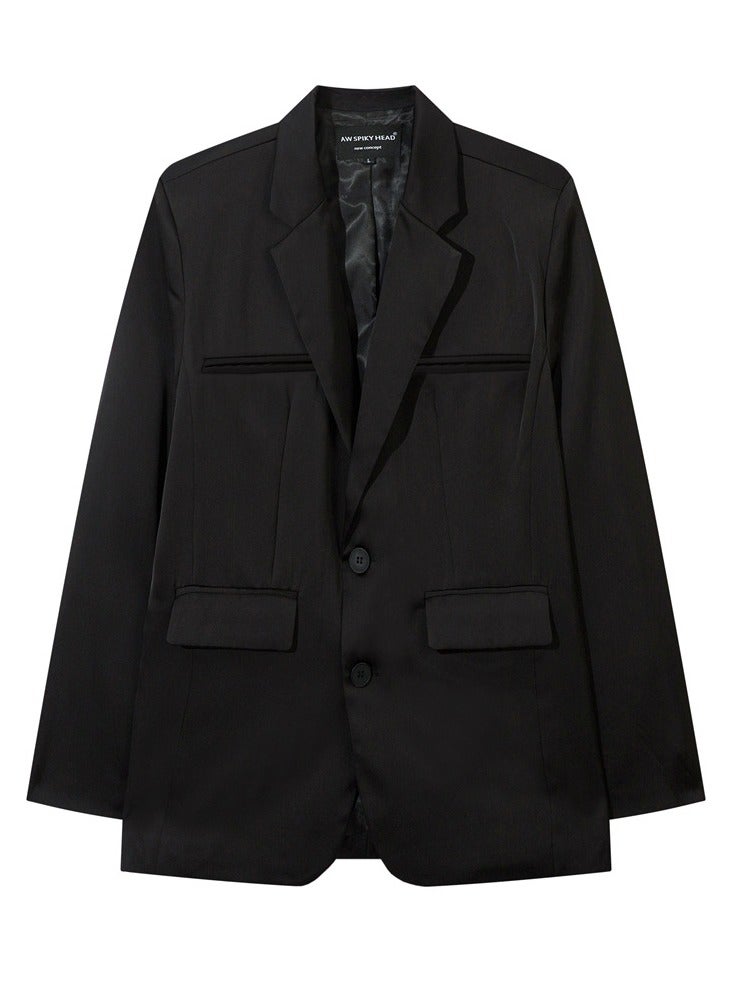 Shougu Black Suit Jacket With Shoulder Pads And Oversized Silhouette - Image 1
