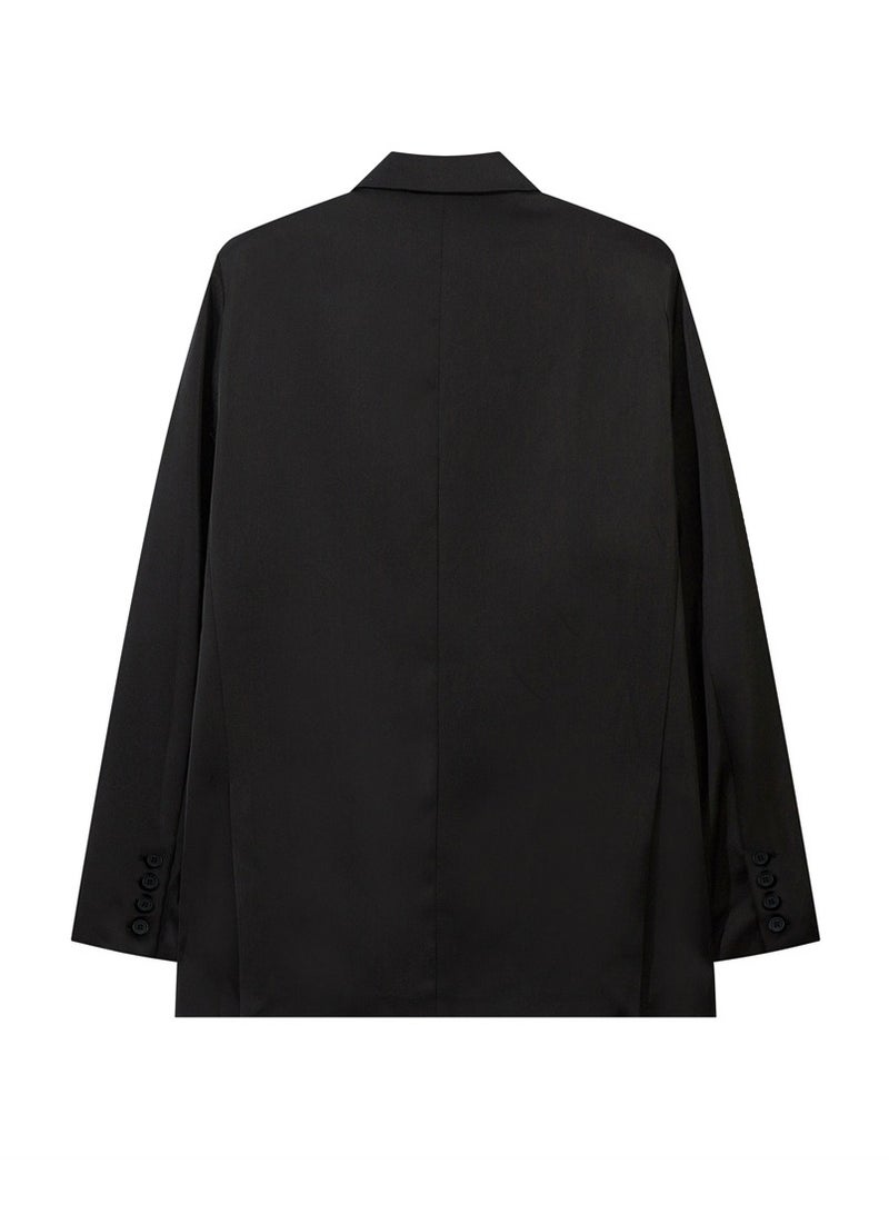 Shougu Black Suit Jacket With Shoulder Pads And Oversized Silhouette - Image 2