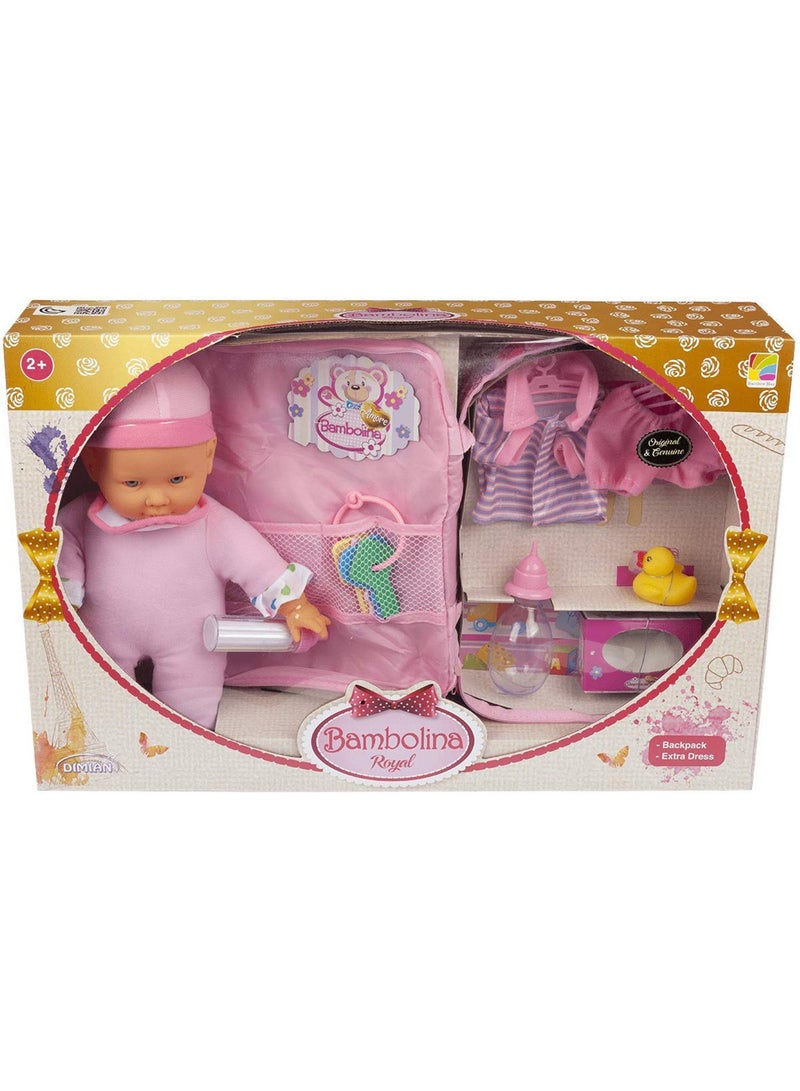 بامبولينا دمية رويال 30 سم مع حقيبة ظهر وإكسسوارات - دمية للأطفال من عمر سنتين فما فوق