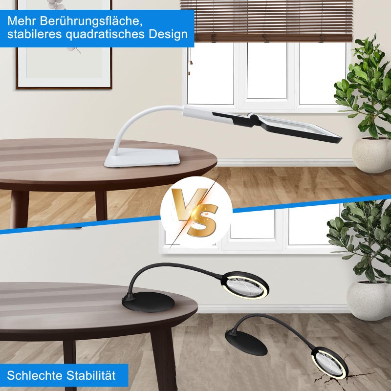 ZHSX 5X Tabletop Magnifying Glass with Light,Detachable and Foldable Acrylic Lenses Handheld Magnifying Glass,Lightweight Rectangular Flexible Gooseneck Magnifier for Seniors Readingã€Close Work - Image 5