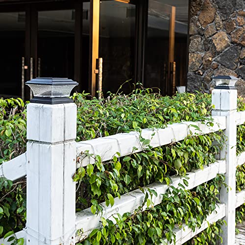 HUYIENO Solar Post Cap Lights Outdoor LED Lighting Deck Fence Cap Light 9 Light Modes Bright White/7 Color Fixed Modes/7 Color Cycling Mode Suitable for 4x4 5x5 Wooden Posts Black 6pk - Image 5
