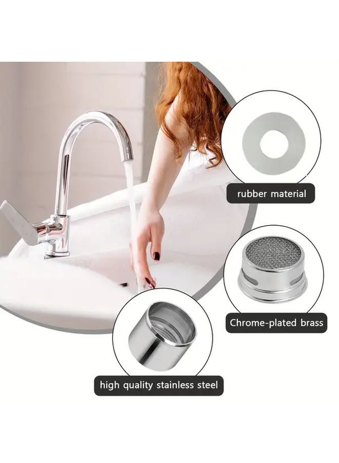 4 Pack Chrome Faucet Aerator With Seal Rings For Bathroom Kitchen Sink - Image 5