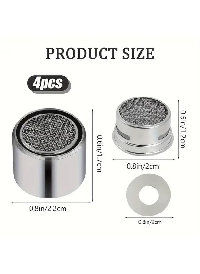 4 Pack Chrome Faucet Aerator With Seal Rings For Bathroom Kitchen Sink - Image 4