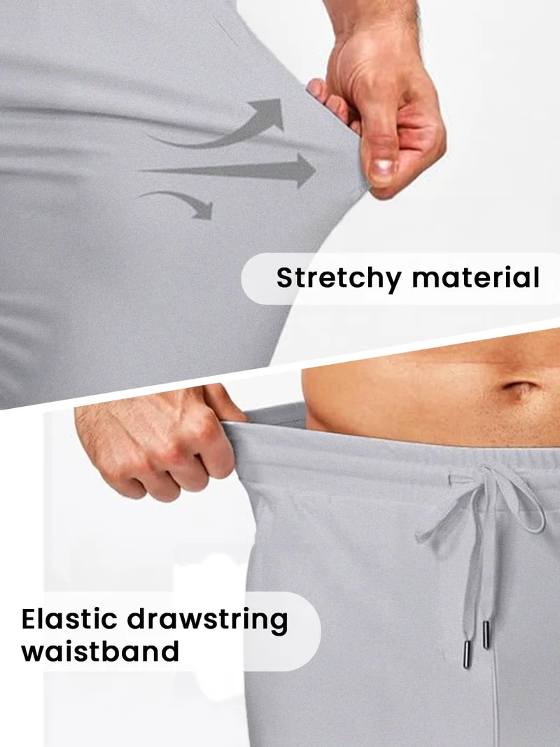 NOBERO  Men's Grey Melange Joggers for Men for Men | Best Price UAE