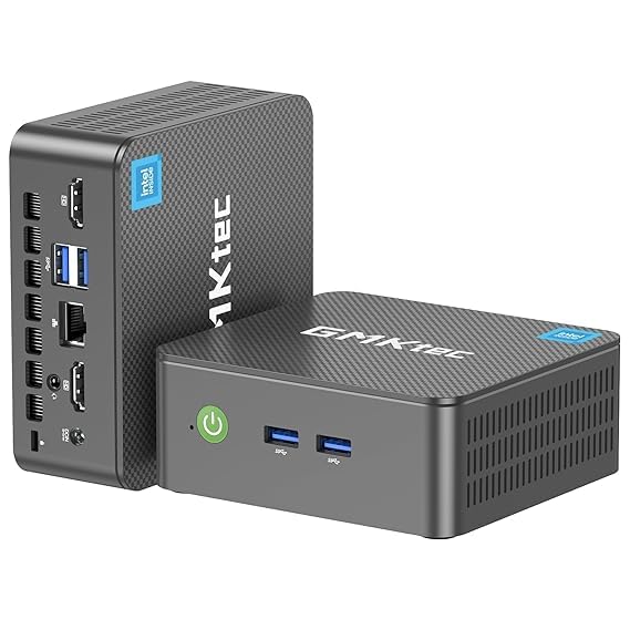 GMKtec Mini PC, Intel Twin Lake N150 (Upgraded N100), 8GB DDR4 RAM 256GB PCIe M.2 SSD, Desktop Computer 4K Dual HDMI/USB3.2/WiFi 6/BT5.2/2.5GbE RJ45 for Office, Business - Image 1