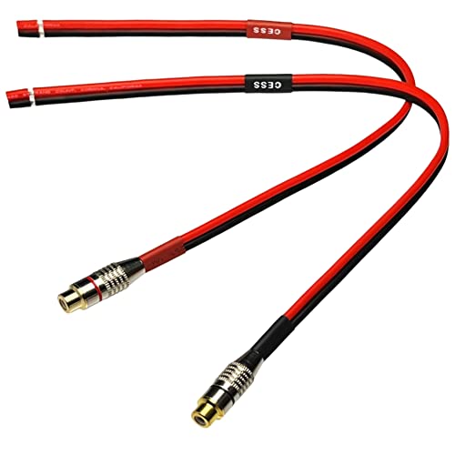 CNCESS CESS-063-1f Silicone Speaker Wire 14 AWG with Phono RCA Female Jack, 2 Channels (1 Foot) - Image 1