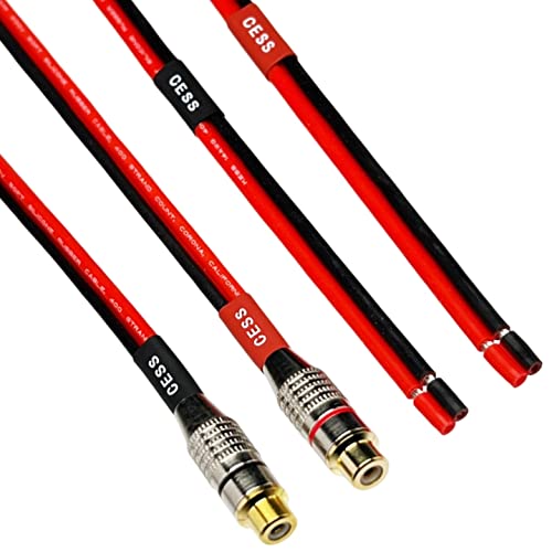 CNCESS CESS-063-1f Silicone Speaker Wire 14 AWG with Phono RCA Female Jack, 2 Channels (1 Foot) - Image 3