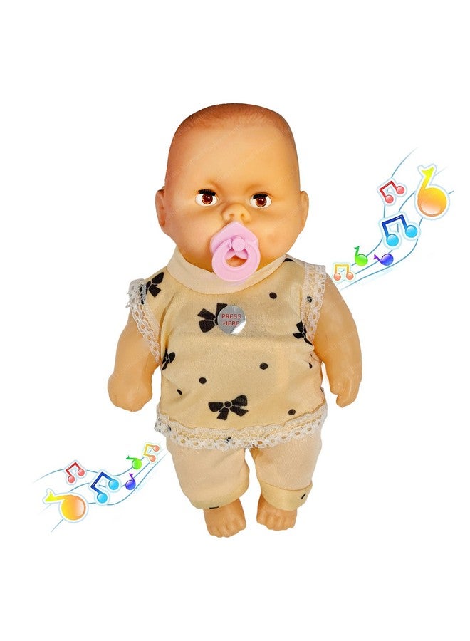 فنبلاست دمية فن بلاست للأطفال - دمية للأولاد، دمية موسيقية للبنات، دمية مزودة بمستشعرات لمس وصوت، دمية موسيقية للأولاد والبنات بعمر 3 سنوات فما فوق، دمية للأولاد مع فستان (كريمي) - Image 1